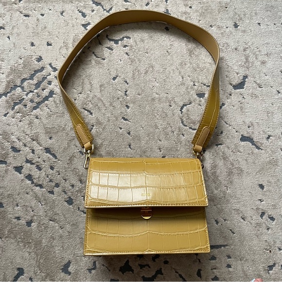JW PEI MINI FLAP CROSSBODY —Mustard Croc - Picture 4 of 8